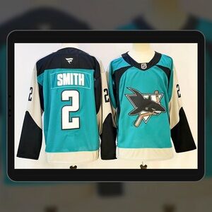 Men's NHL San Jose Sharks #2 Will Smith 35th Anniversary Heritage 2.0 Jersey